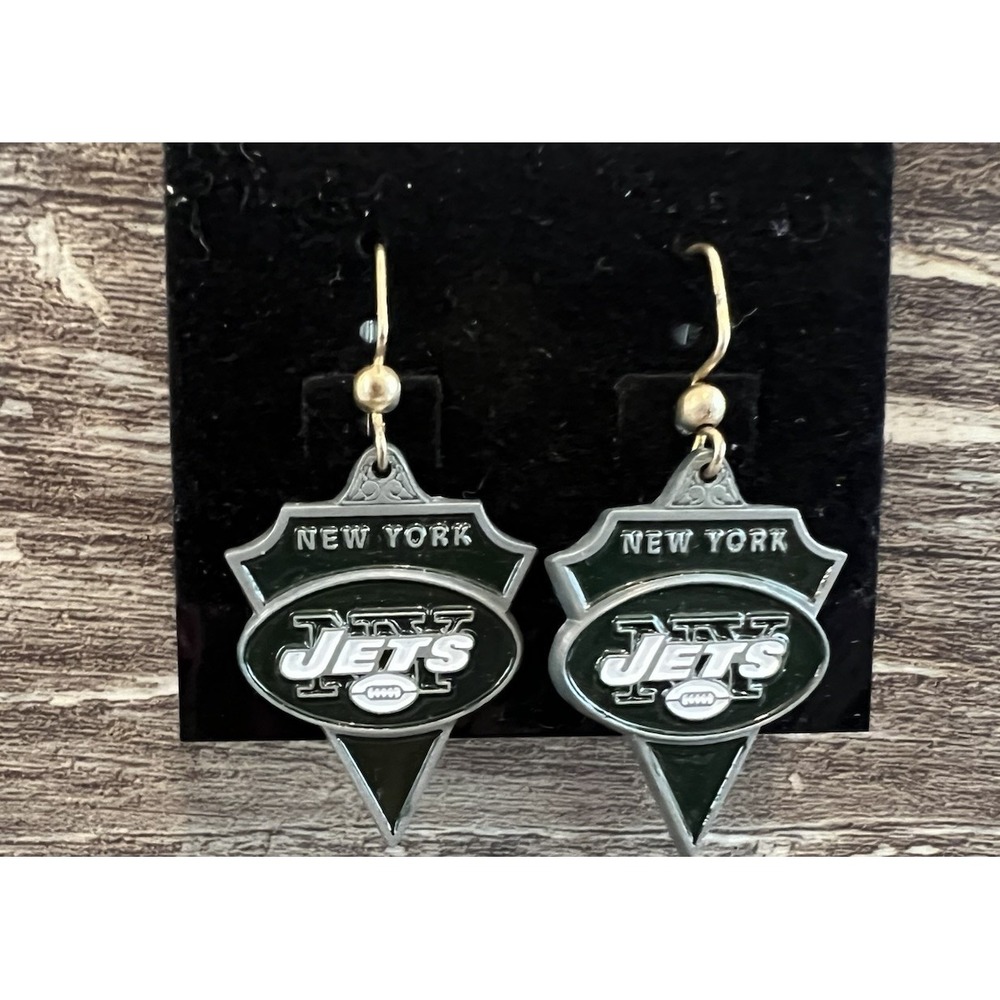 New York Jets Earrings Dangle Siskiyou Sports NFL‎ Football Licensed Women's